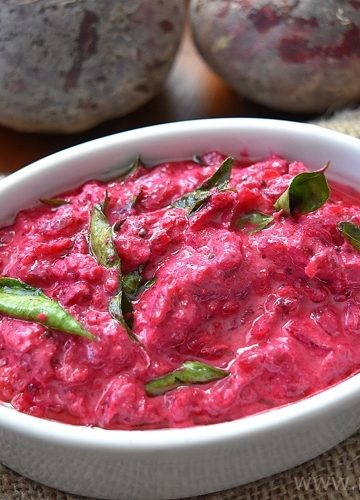 Kerala Style Beetroot Pachadi / Beetroot Raita