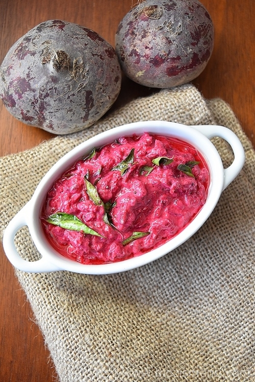 Kerala Style Beetroot Pachadi / Beetroot Raita