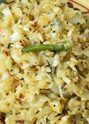 Cabbage Thoran / Cabbage Upperi / Kerala Cabbage Stir-Fry