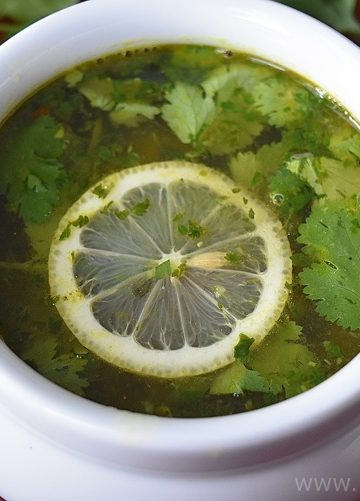 Lemon Coriander Rasam / Saaru / Chaaru / Soup