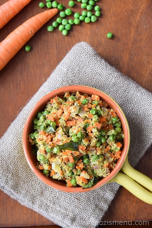 Carrot Peas kootu / Carrot Peas Stir-fry