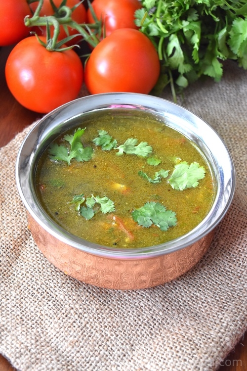 Tomato Coriander Rasam / Saaru / Chaaru / Soup
