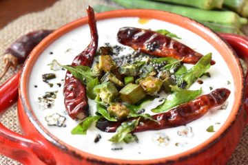 Vendakka (Okra / Lady's Finger) Kichadi / Bhindi Raita