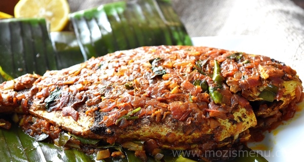 Kerala Meen Pollichathu / Fried Fish in Banana Leaf Wrap