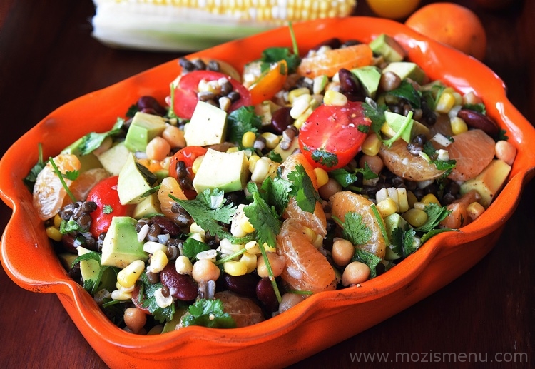 Tri-Beans, Fruit & Corn Salad / Homemade Bean Salad