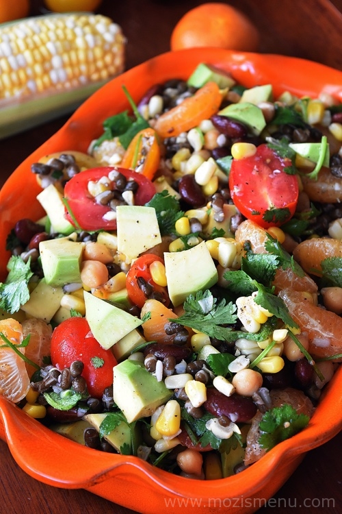 Tri-Beans, Fruit & Corn Salad / Homemade Bean Salad