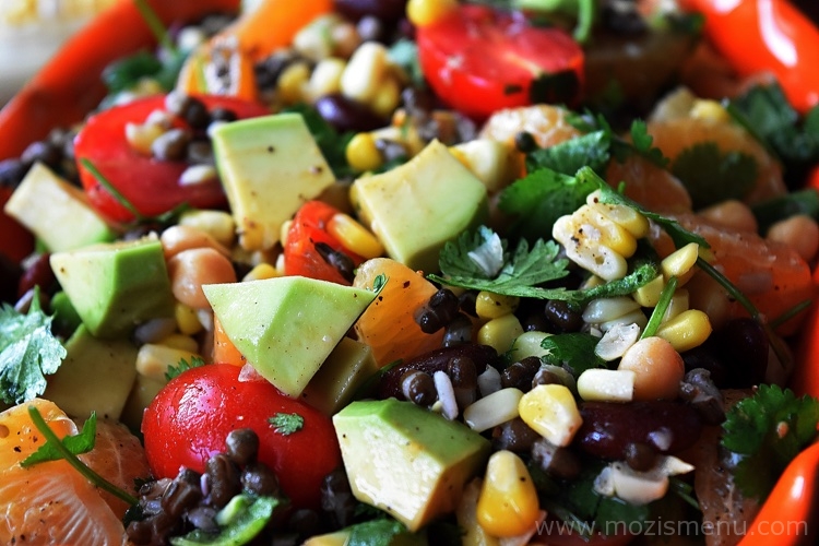 Tri-Beans, Fruit & Corn Salad / Homemade Bean Salad